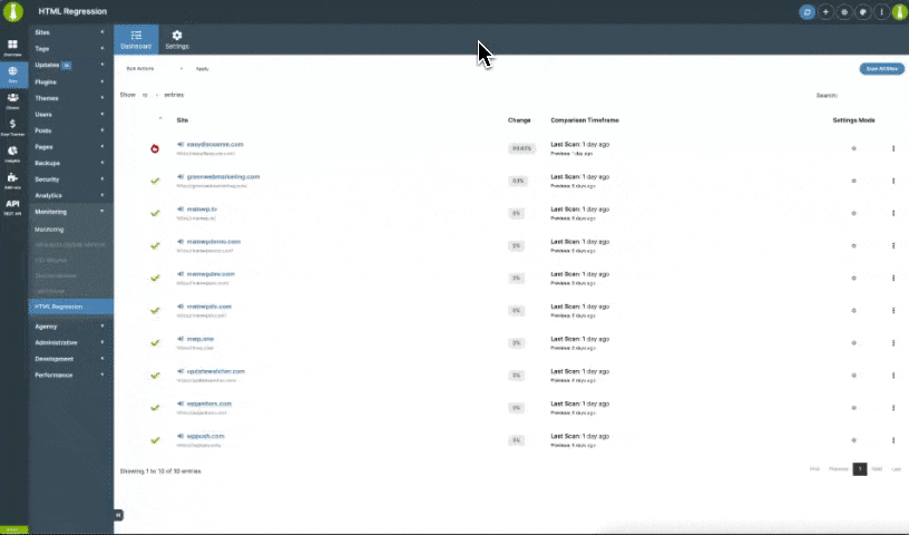 Animation showing Raw HTML Diff with side-by-side code comparison