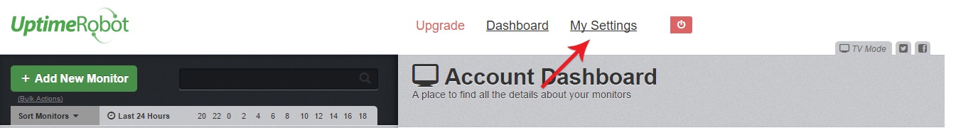 Uptime Robot - My Settings