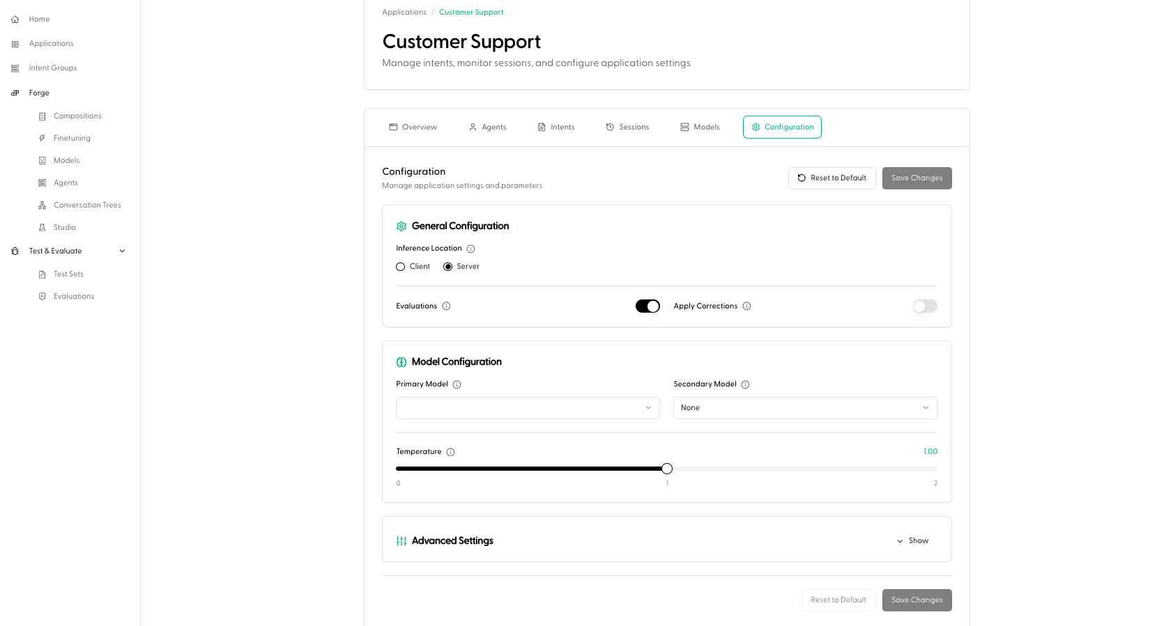 Application Configuration