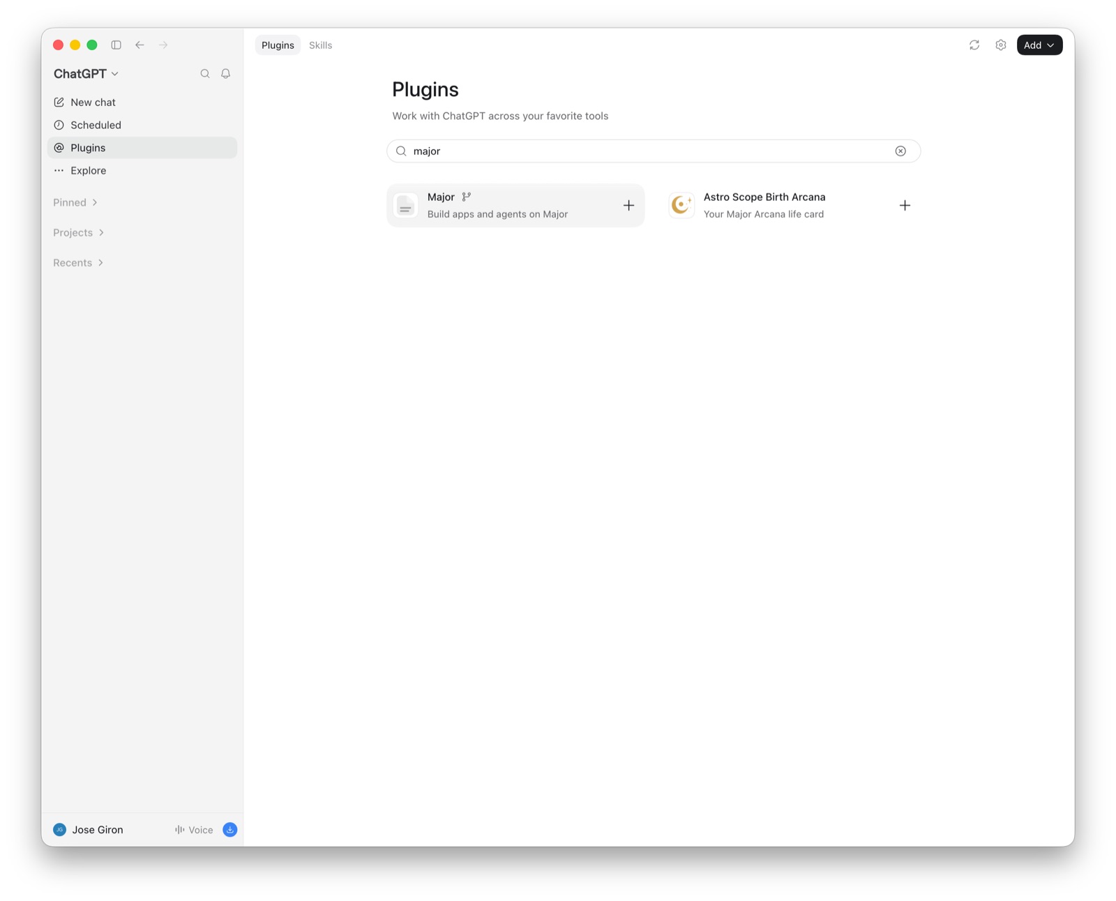 Plugin search results for major