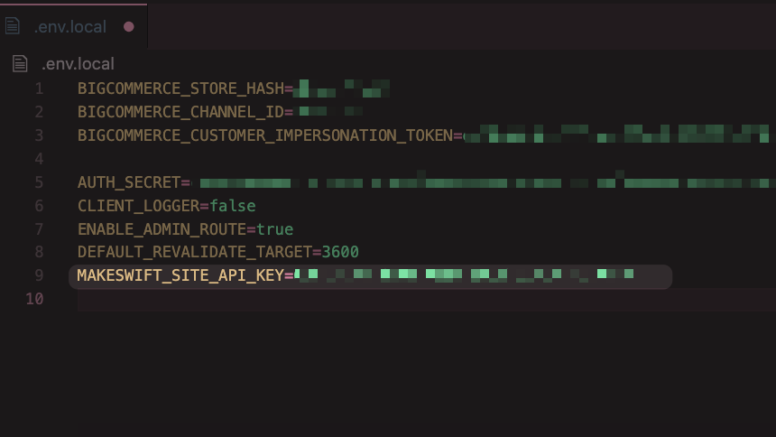 Makeswift API env variable