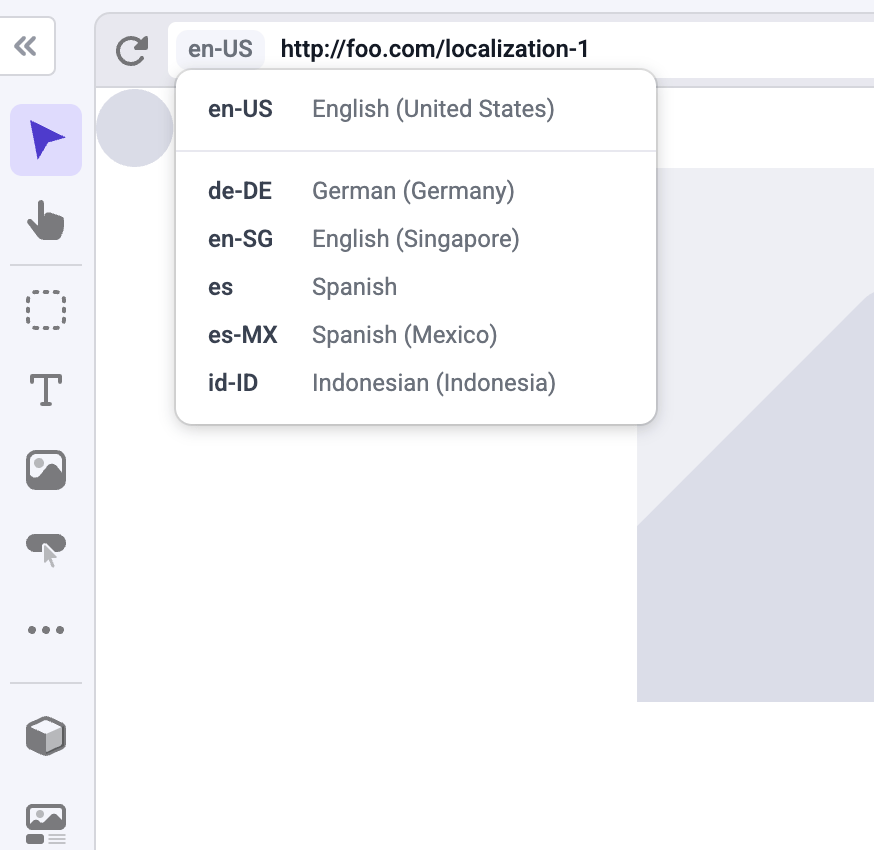 Manage locales in settings