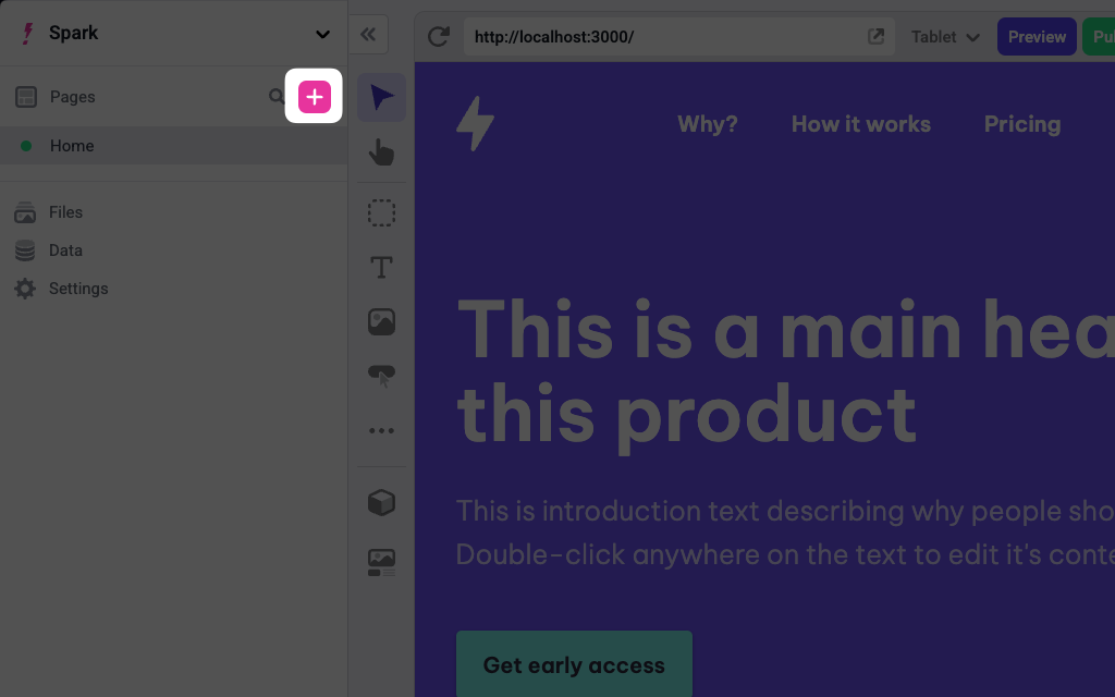 Screenshot of add page