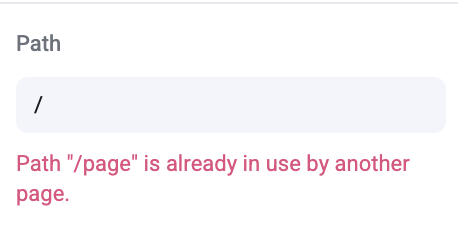 Error displayed for conflicting
pathname