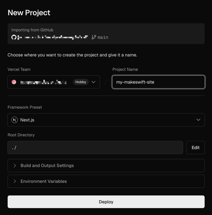 Configure project settings