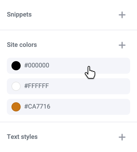 Managing site colors