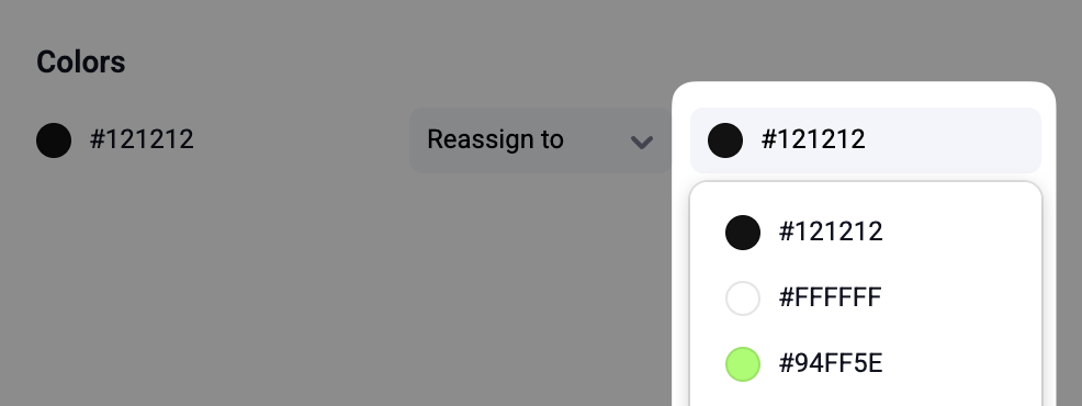 Manually selecting a replacement color