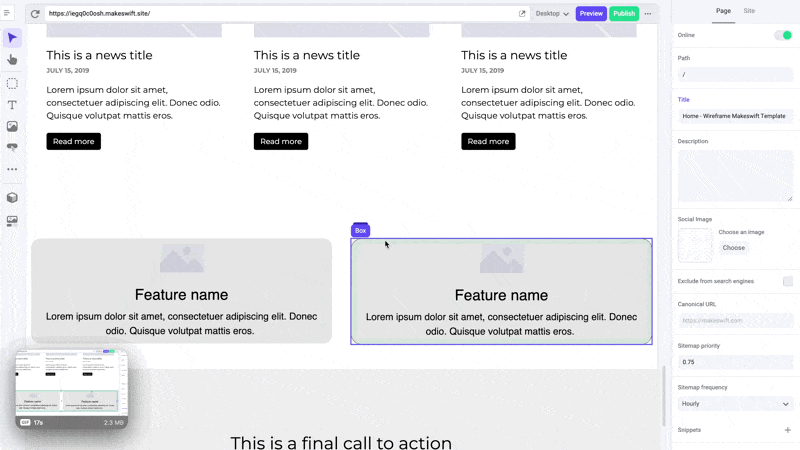 Changing width across devices