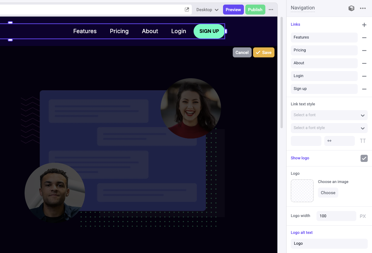 Global component edit
mode