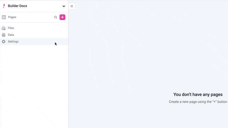 Dropdown menu in Makeswift for new pages and
collections