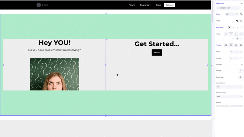 Center aligning a hero