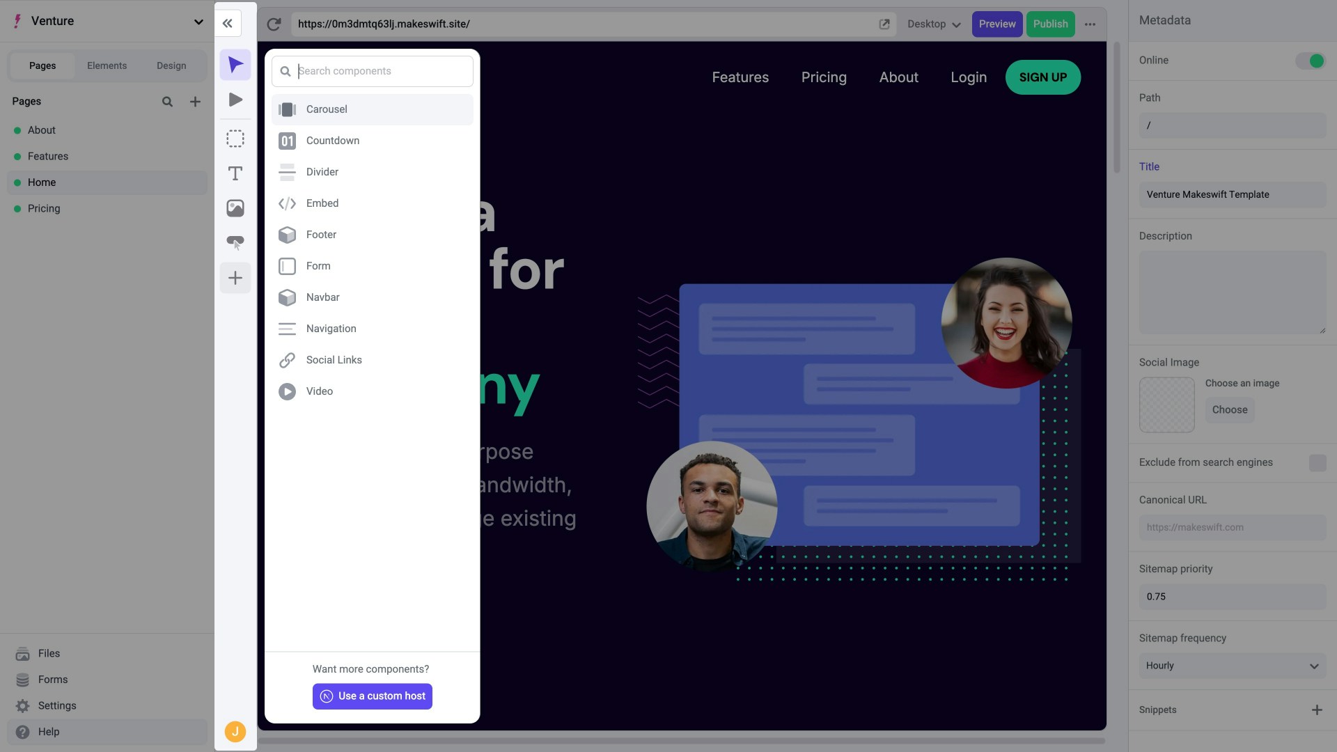 Makeswift builder
toolbar