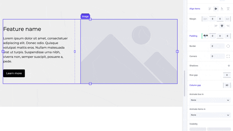 Using the padding sidebar property