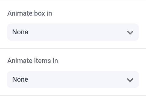 Animate boxes or items