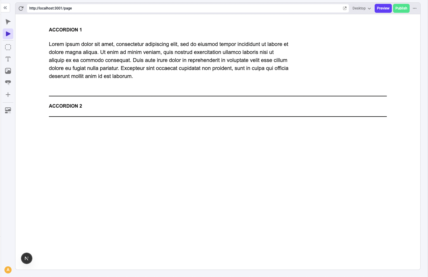 Final accordion component