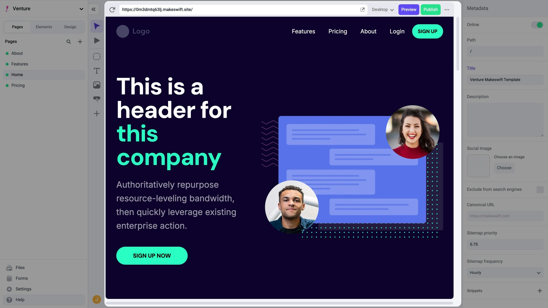 Makeswift builder canvas