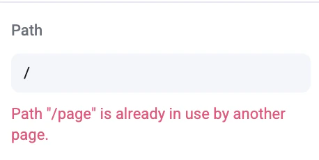 Error displayed for conflicting
pathname