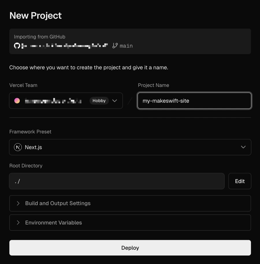 Configure project settings