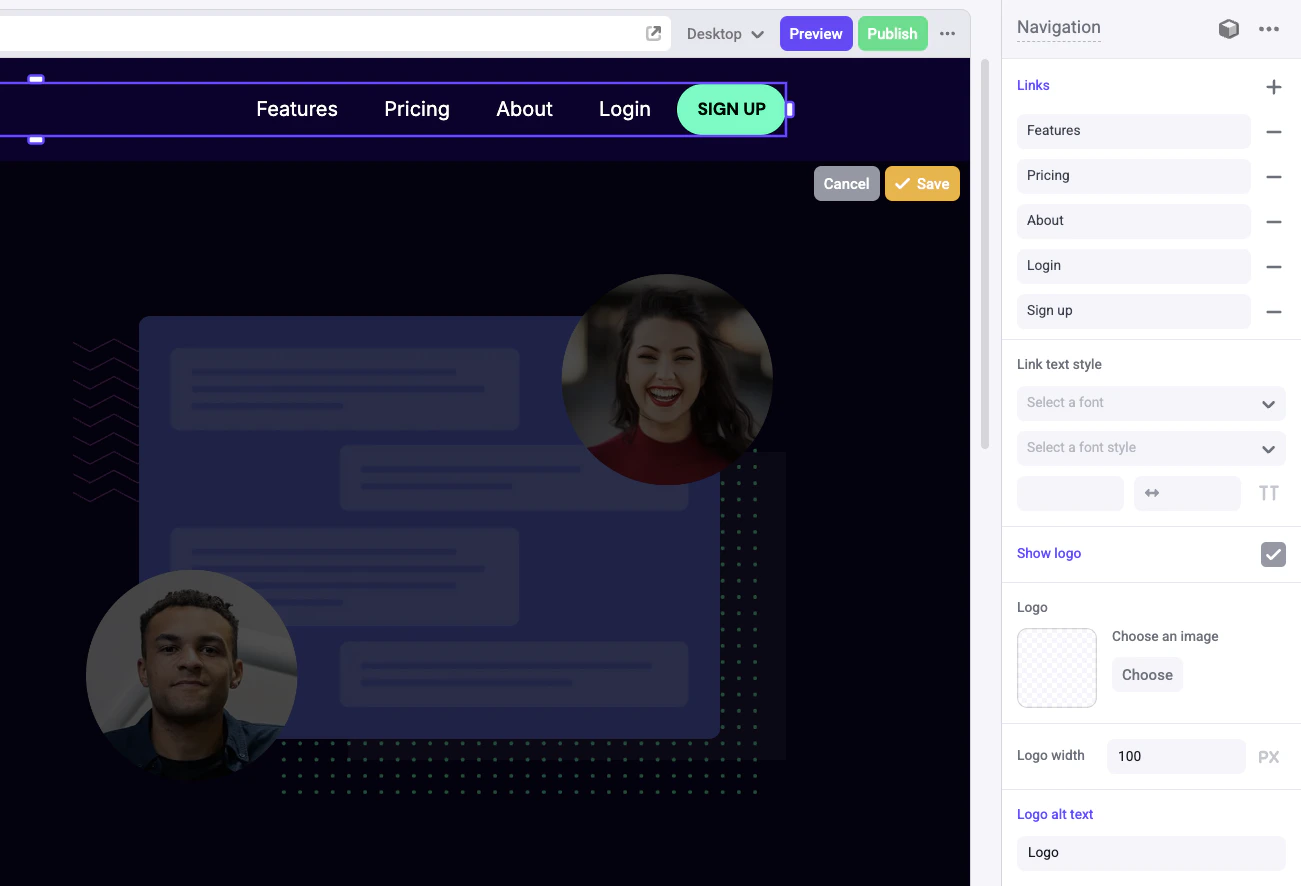 Global component edit
mode