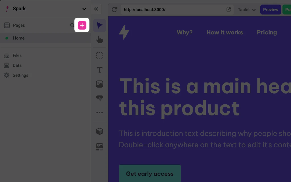 Screenshot of add page