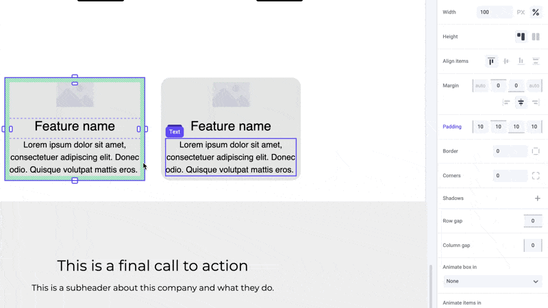 Selecting different corners