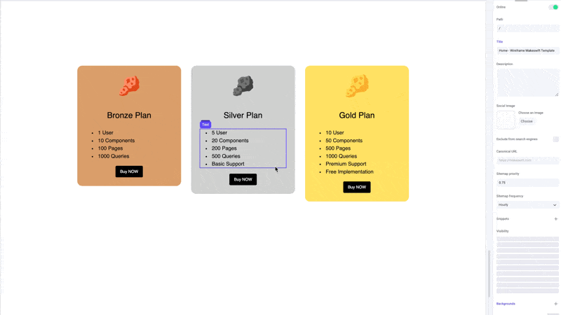 Space between for cards