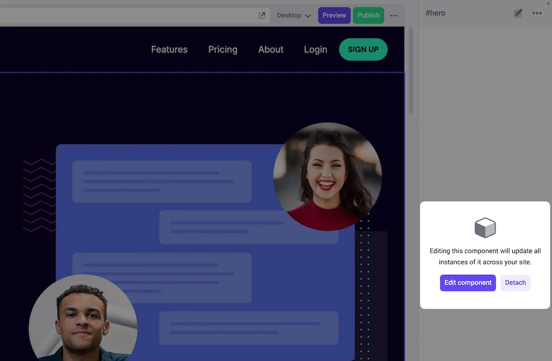 Edit global component