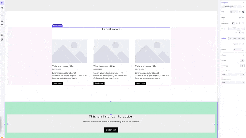 Shadow angle and color