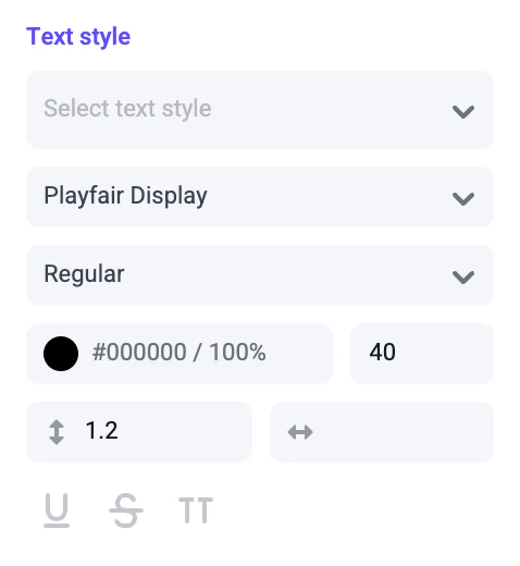 Adding text styles