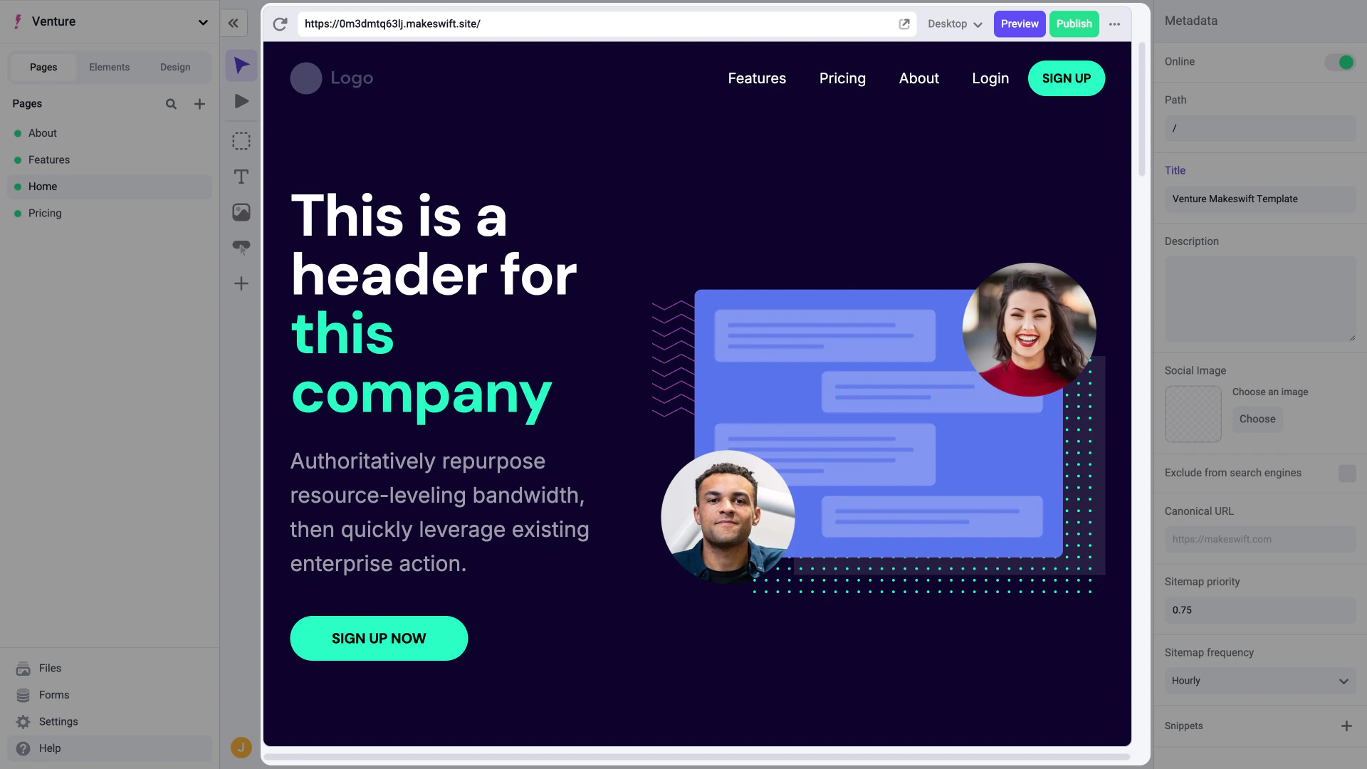 Makeswift builder canvas