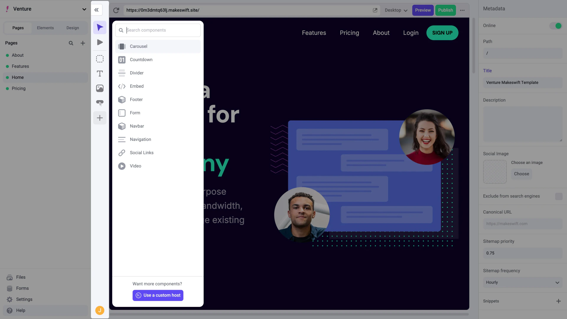 Makeswift builder
toolbar