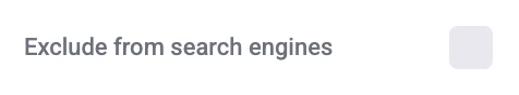Exclude from search engine checkbox