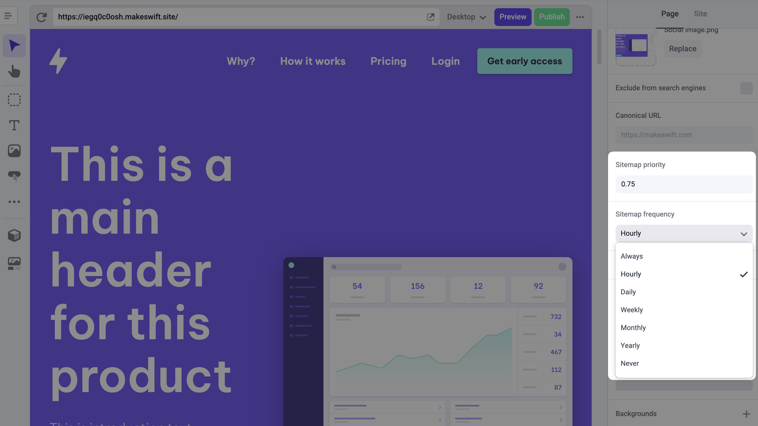 Sitemap properties