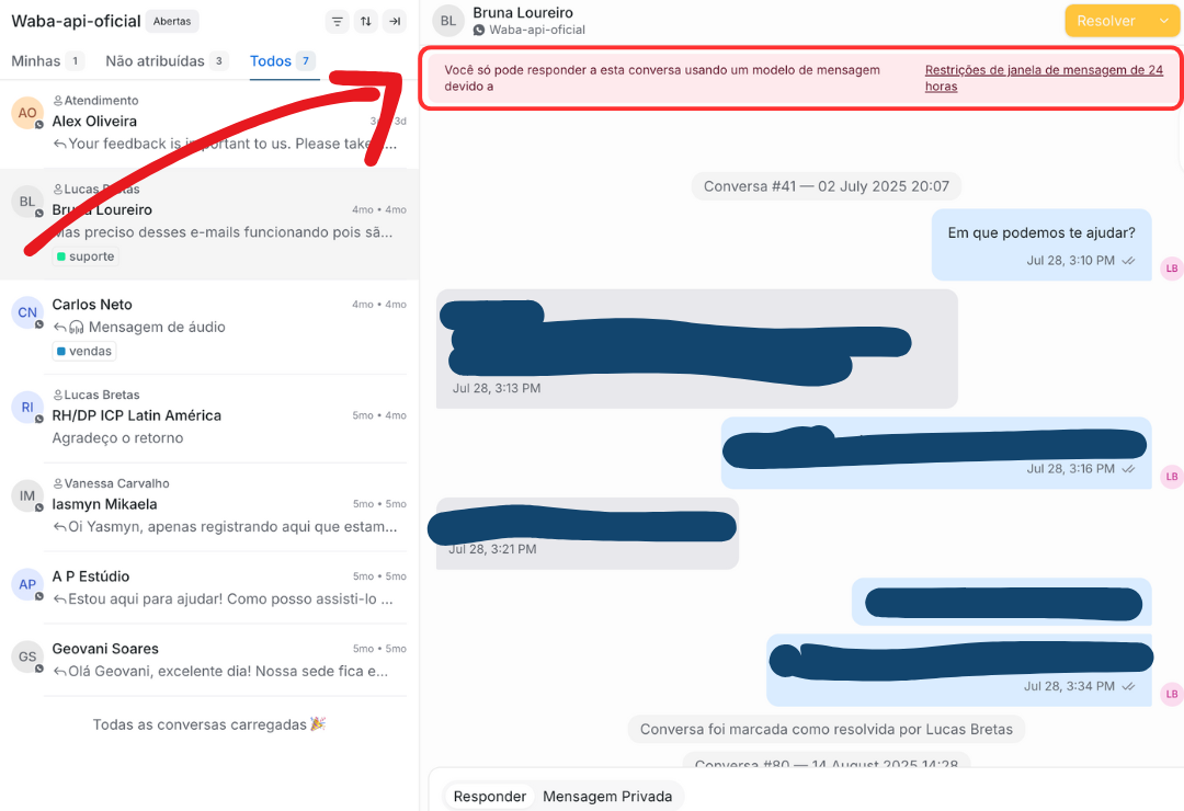 Janela de 24 horas do WhatsApp