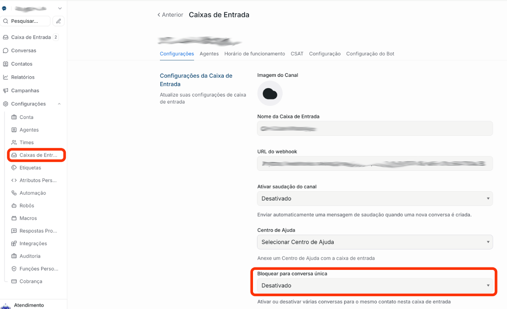 Ativar ou desativar conversa única
