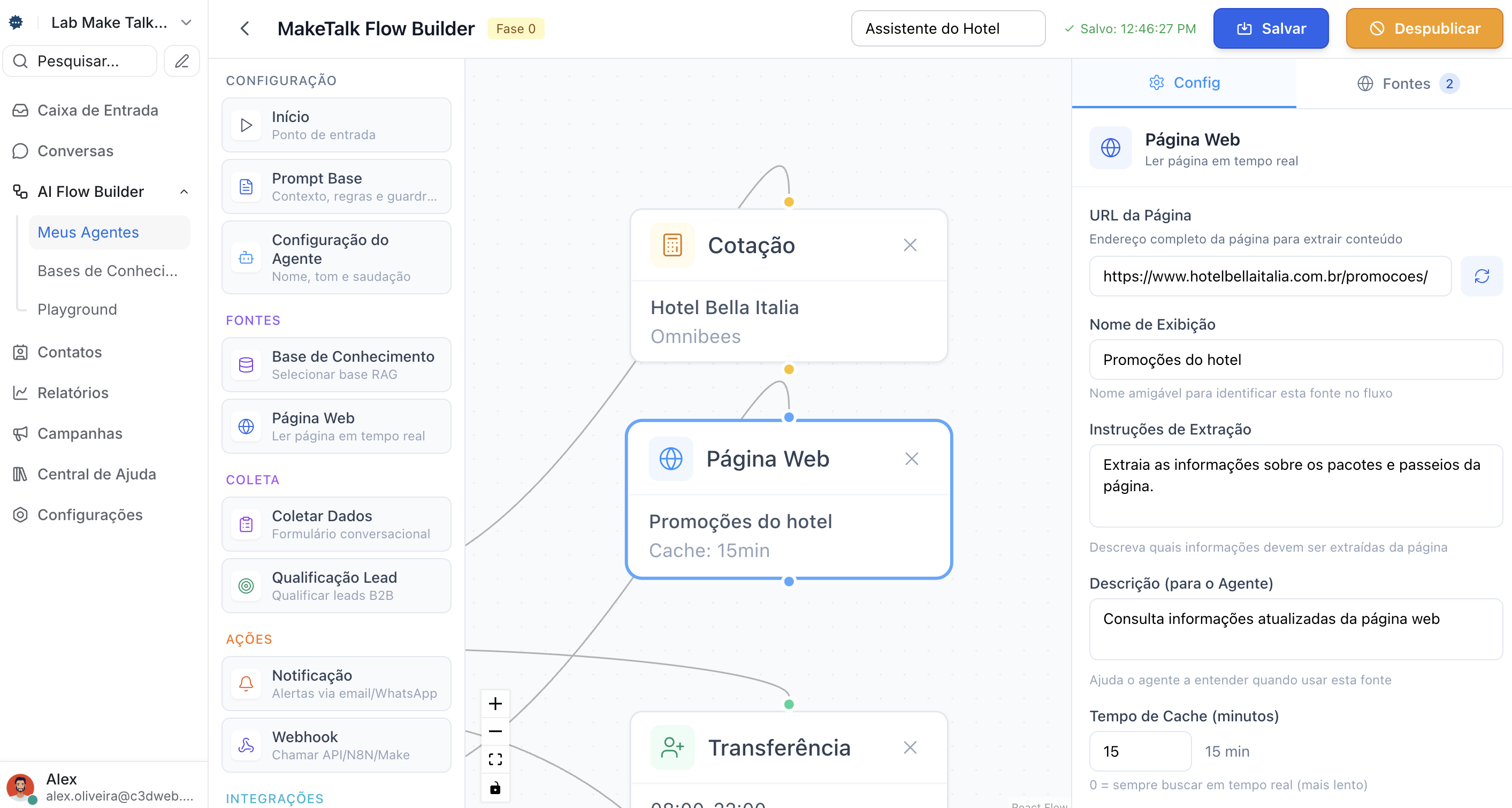 Bloco de página web