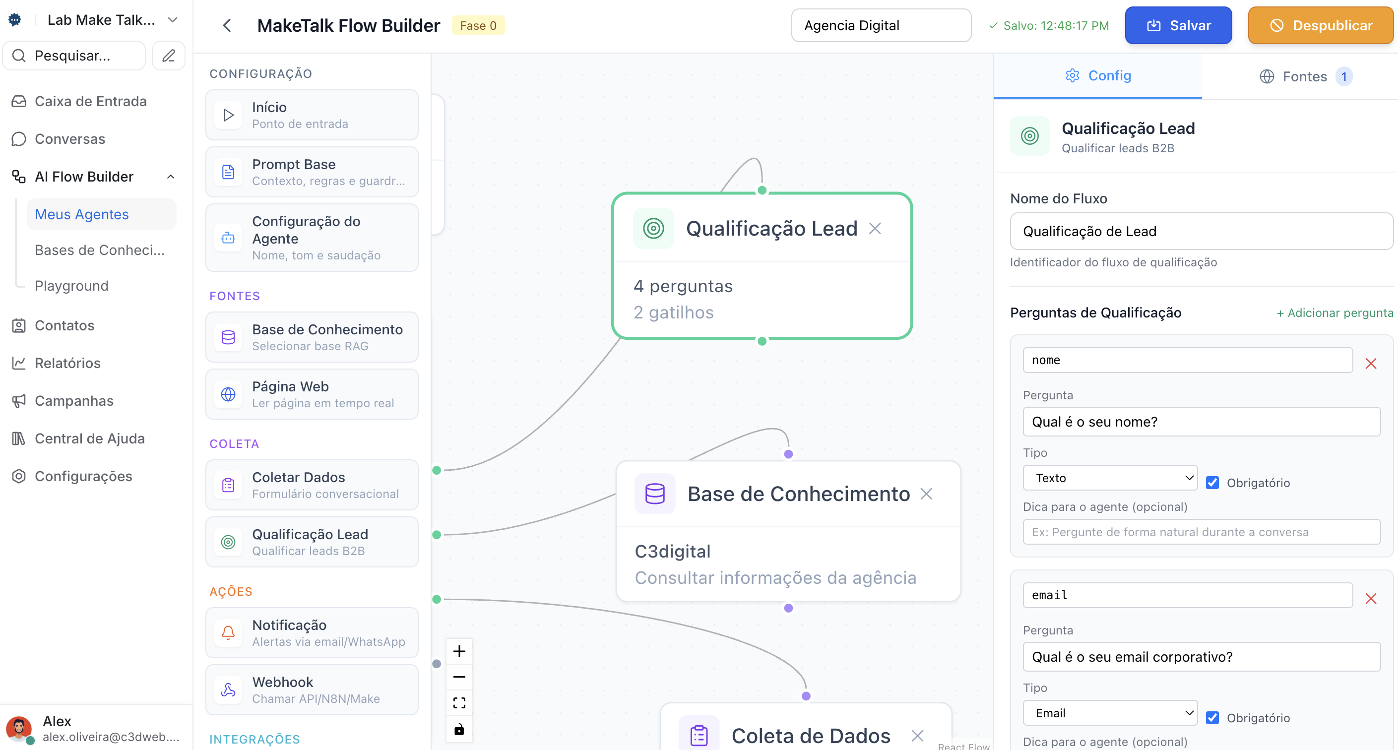 Bloco de qualificação de lead