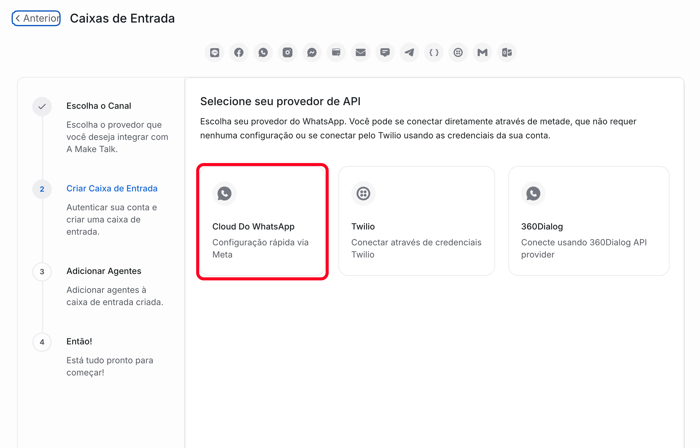Passo 2: Conecte com WhatsApp Business