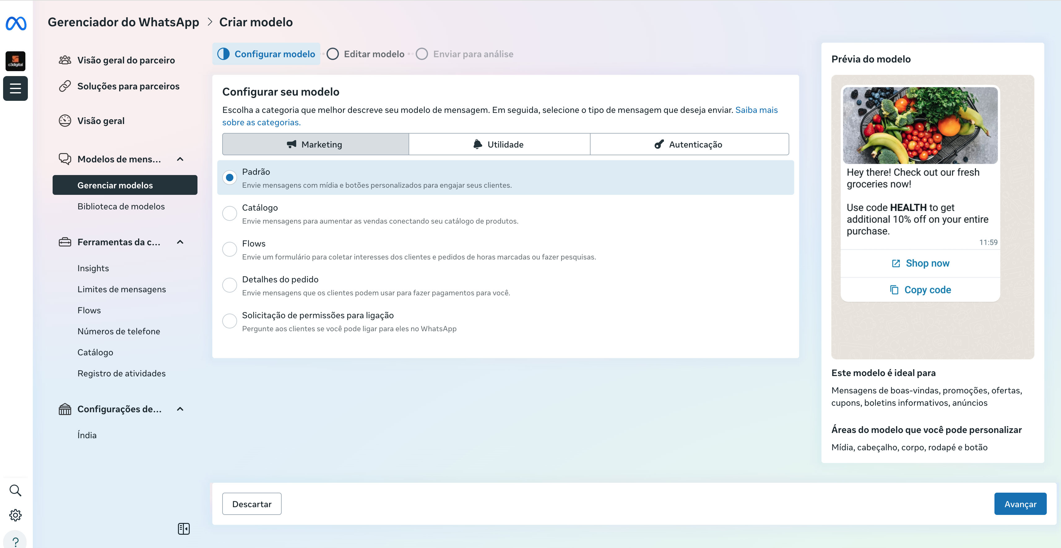Passo 3: Configurar campanha