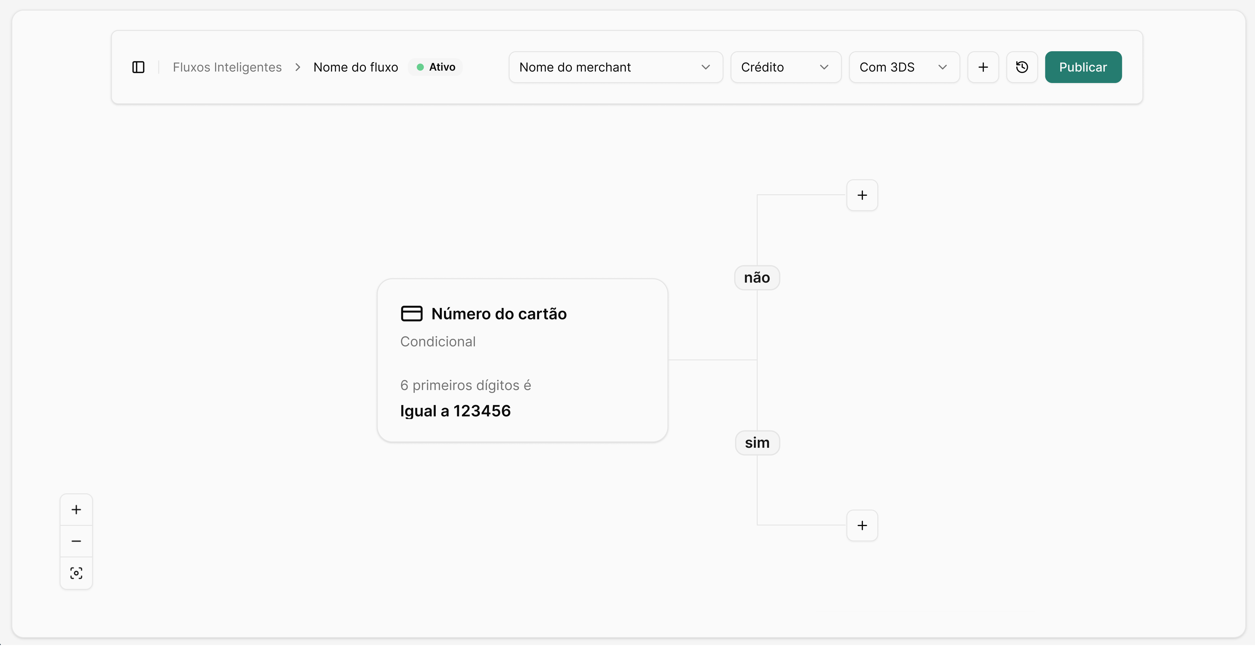 Card condicional de Número de cartão