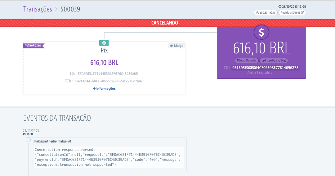Vtex Detalhes da Charge DashboardVtex