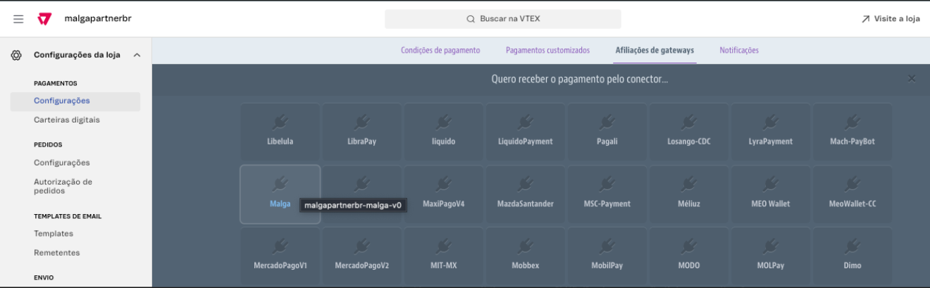 Vtex Payment Configuration