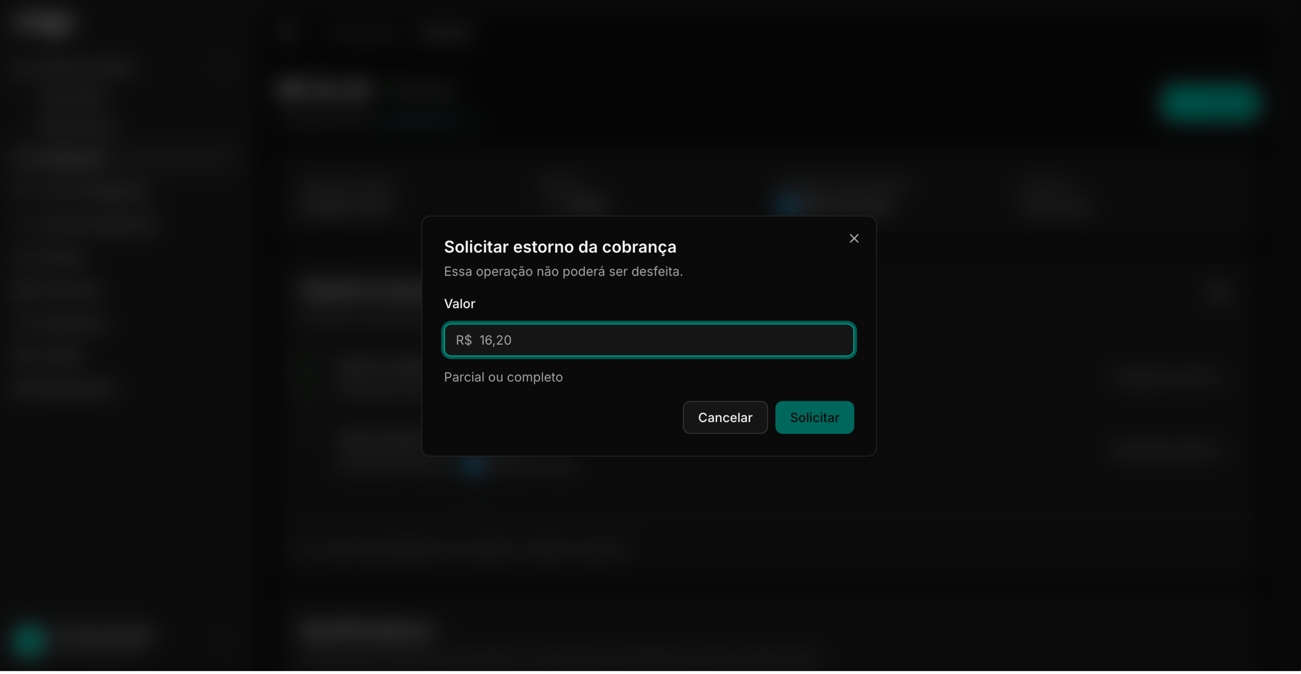 Estornar Cobrança