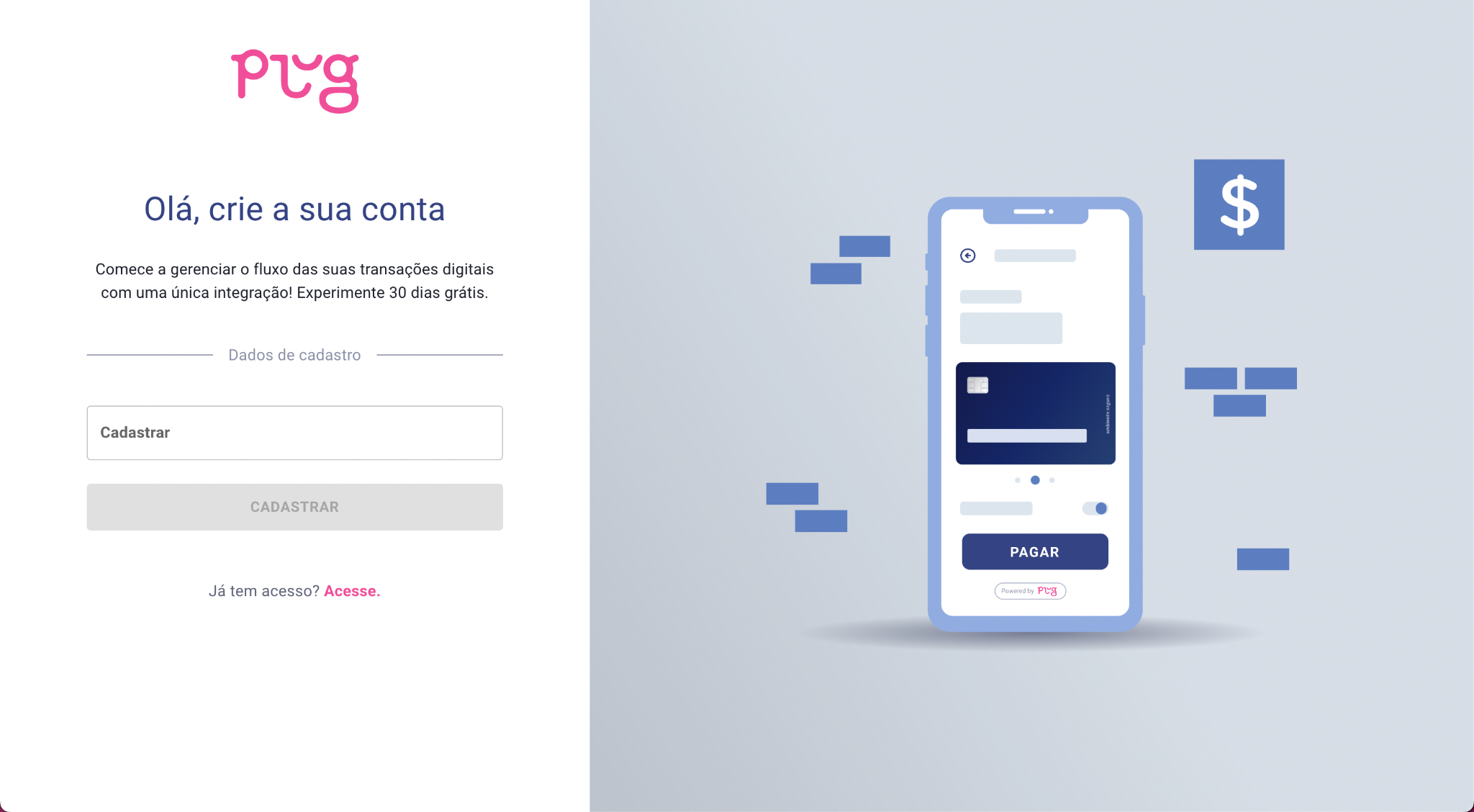 Como criar a sua conta
