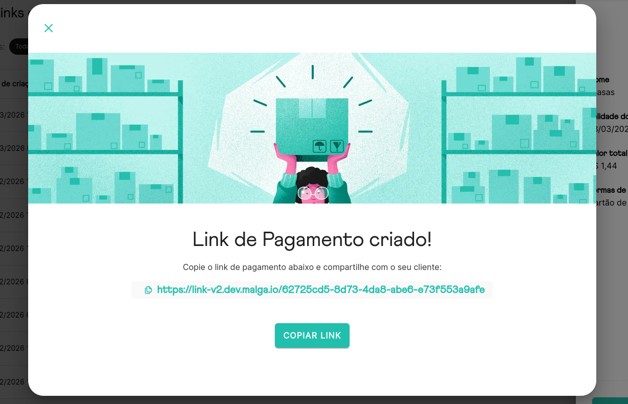 Link criado