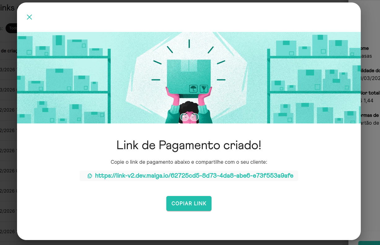 Link criado