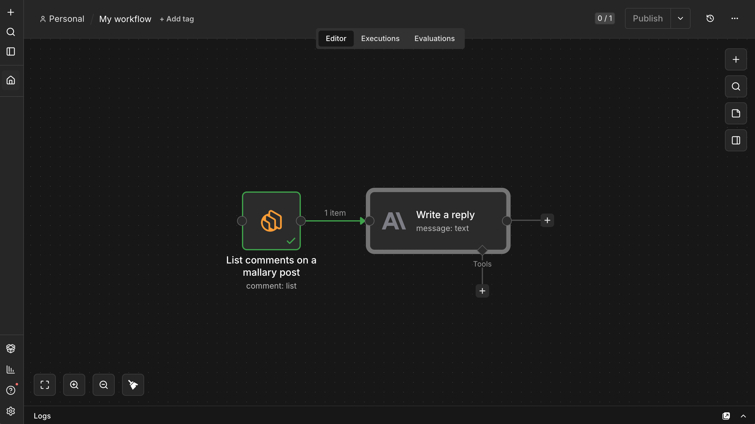 n8n workflow interface