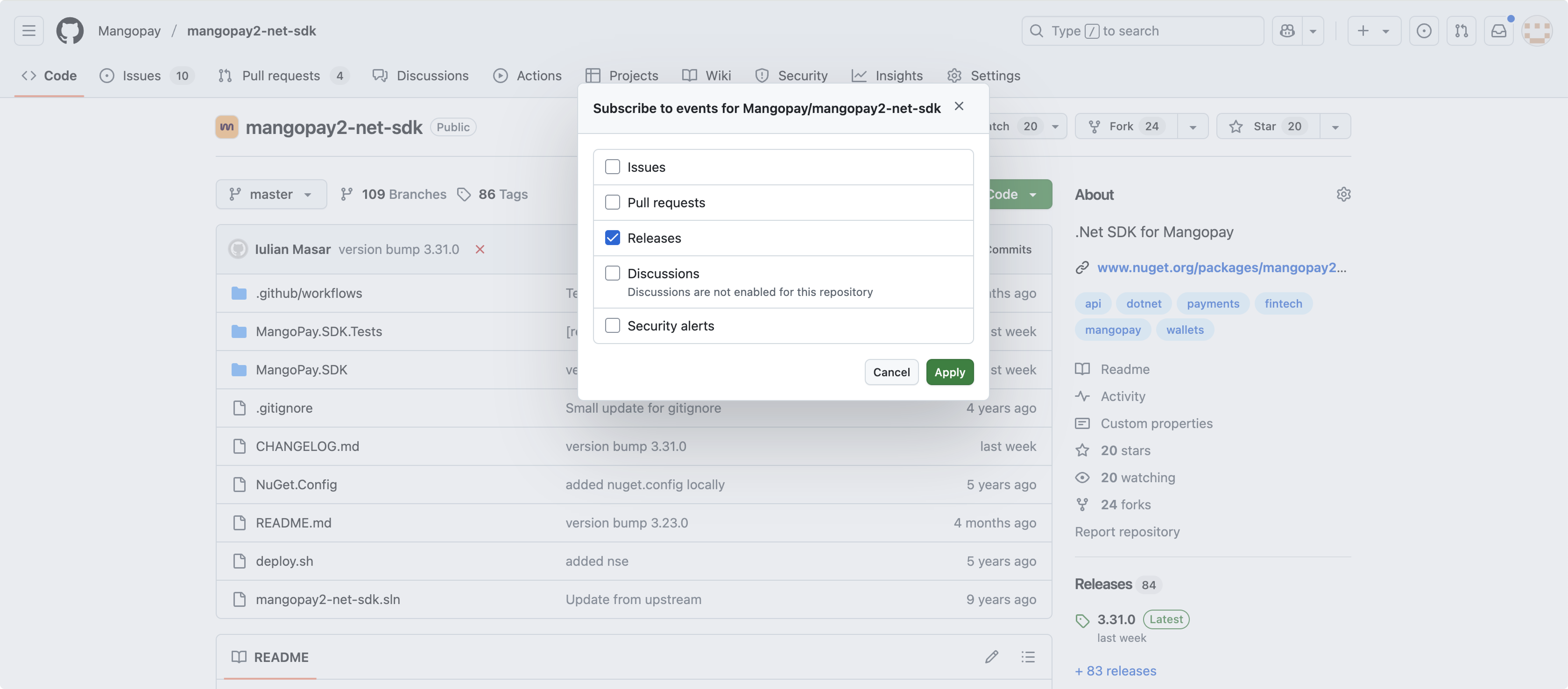 screenshot of the subsequent dialog showing the Custom option