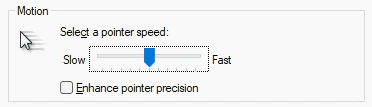 Mouse Pointer Options settings