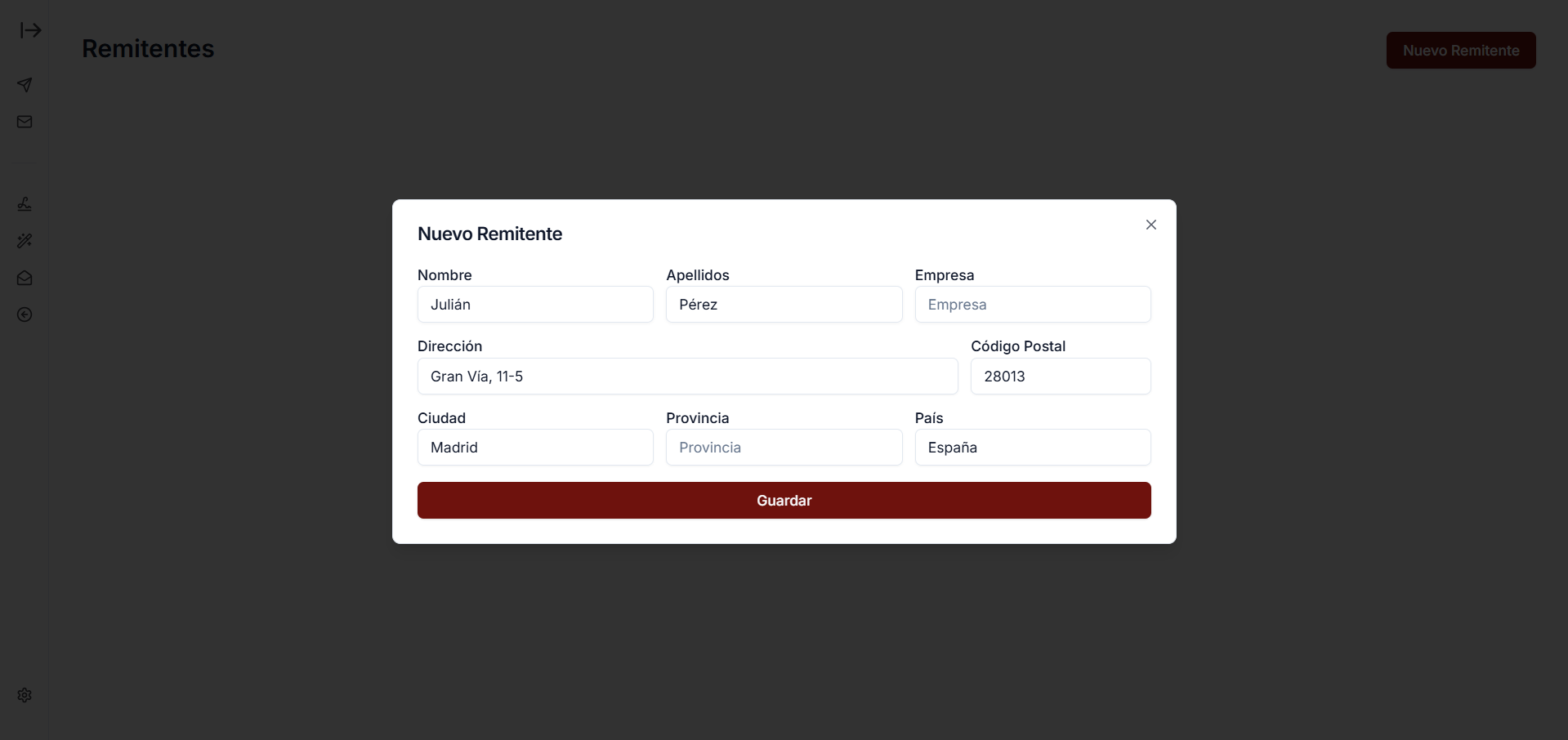 Sender Address Full Pn